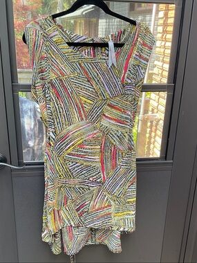 Melissa McCarthy  Multicolor Patterned Women's top- Yellow, Pink & White
